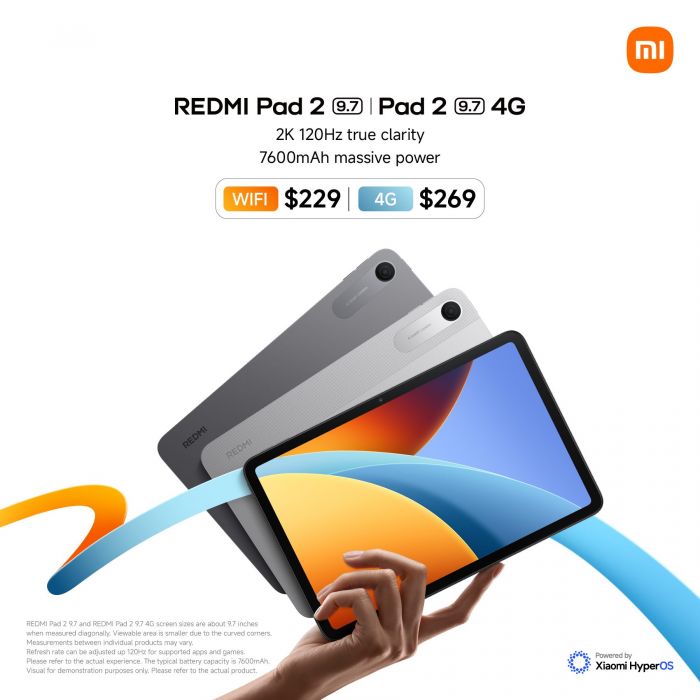 Xiaomi Redmi Pad 2 9.7 Series Launch: 2K 120Hz Display & 4G Connectivity From $229 (April 2026) Xiaomi Redmi Pad 2 9.7 Series Launch: 2K 120Hz Display & 4G Connectivity From $229 (April 2026)