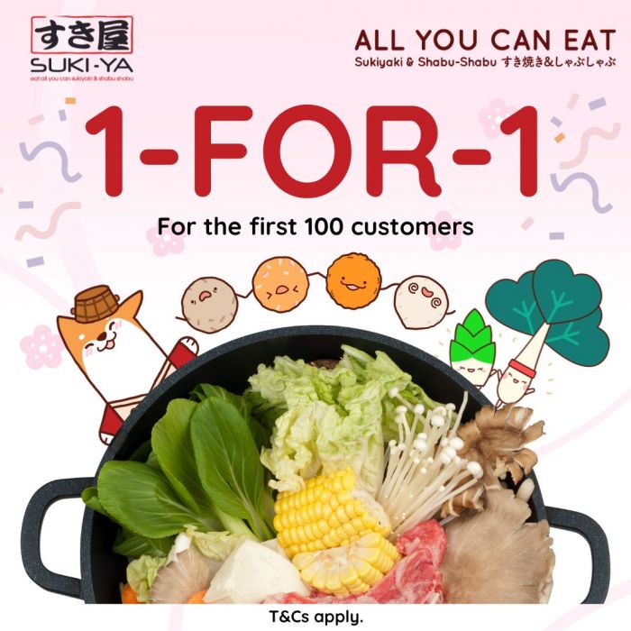 Suki-Ya 1-FOR-1 Regular Buffet Promotion: All-You-Can-Eat Sukiyaki at Bugis+ (27 - 29 April 2026) Suki-Ya 1-FOR-1 Regular Buffet Promotion: All-You-Can-Eat Sukiyaki at Bugis+ (27 - 29 April 2026)