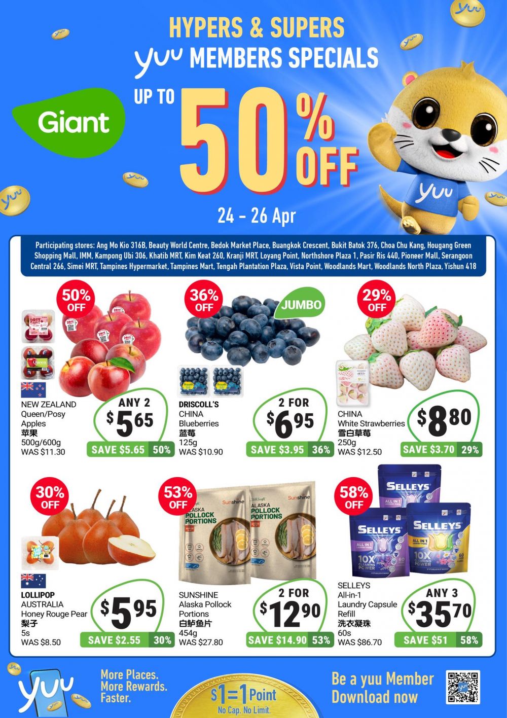 Giant Yuu Members Promotion: Hypers & Supers Specials - Up to 58% OFF (24-26 Apr 2026) Giant Yuu Members Promotion: Hypers & Supers Specials - Up to 58% OFF (24-26 Apr 2026)