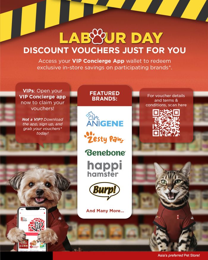 Pet Lovers Centre Promotion: Labour Day VIP Brand Vouchers - Exclusive In-Store Savings (24 Apr-3 May 2026) Pet Lovers Centre Promotion: Labour Day VIP Brand Vouchers - Exclusive In-Store Savings (24 Apr-3 May 2026)