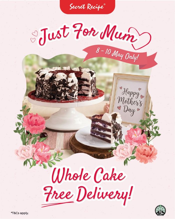 Secret Recipe Mother's Day Promotion 2026: Just For Mum - Free Delivery (24-30 Apr) Secret Recipe Mother's Day Promotion 2026: Just For Mum - Free Delivery (24-30 Apr)