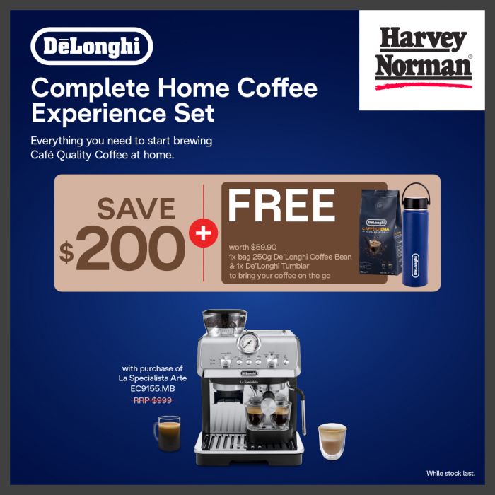 Harvey Norman De’Longhi Complete Home Coffee Experience: $200 OFF & FREE Barista Bundle (April 2026) Harvey Norman De’Longhi Complete Home Coffee Experience: $200 OFF & FREE Barista Bundle (April 2026)
