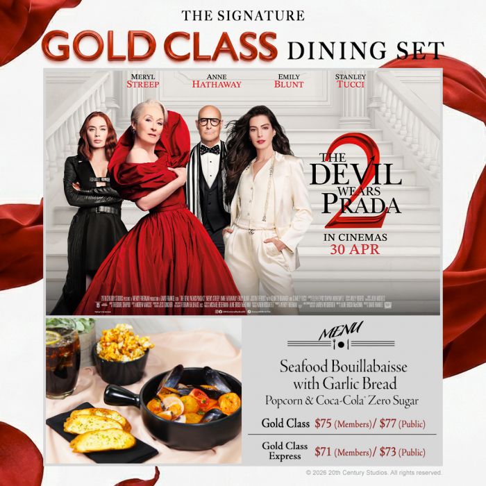 Golden Village Gold Class Dining Set: THE DEVIL WEARS PRADA 2 Movie Special (April 2026) Golden Village Gold Class Dining Set: THE DEVIL WEARS PRADA 2 Movie Special (April 2026)