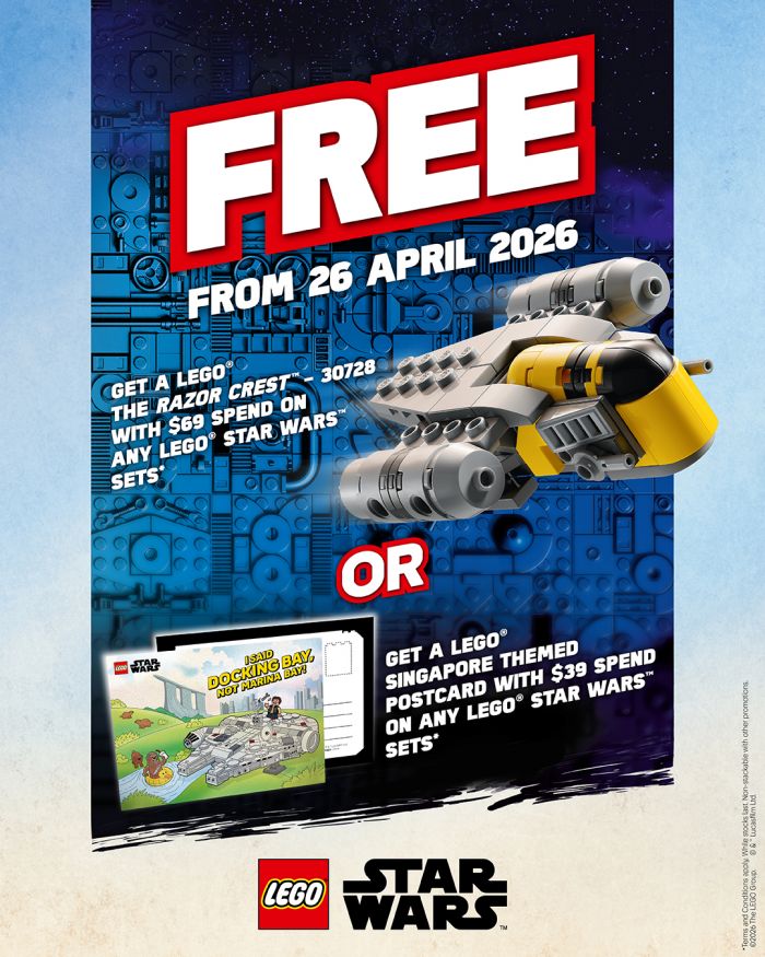 The Brick Shop LEGO Star Wars Promotion: FREE Razor Crest & Singapore-themed Postcard (From 26 April 2026) The Brick Shop LEGO Star Wars Promotion: FREE Razor Crest & Singapore-themed Postcard (From 26 April 2026)