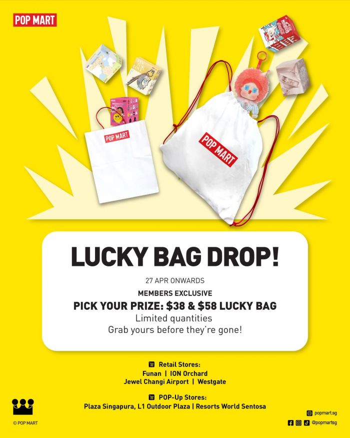 POP MART Lucky Bag: Members Exclusive Drop - $38 & $58 Surprise Bags (April 2026) POP MART Lucky Bag: Members Exclusive Drop - $38 & $58 Surprise Bags (April 2026)