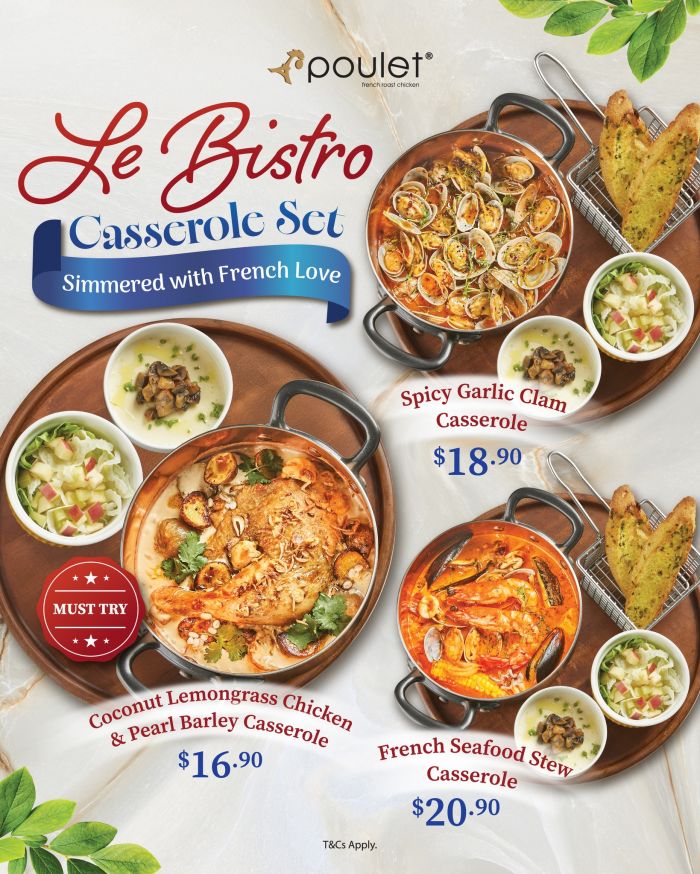 Poulet Le Bistro Casserole Set Promotion: Slow-Simmered French Love Sets From $16.90 (April 2026) Poulet Le Bistro Casserole Set Promotion: Slow-Simmered French Love Sets From $16.90 (April 2026)
