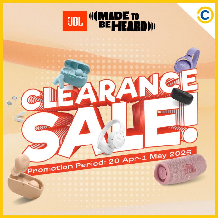 COURTS JBL Clearance Sale: Audio Gear from $29.90 (20 Apr - 1 May 2026) COURTS JBL Clearance Sale: Audio Gear from $29.90 (20 Apr - 1 May 2026)