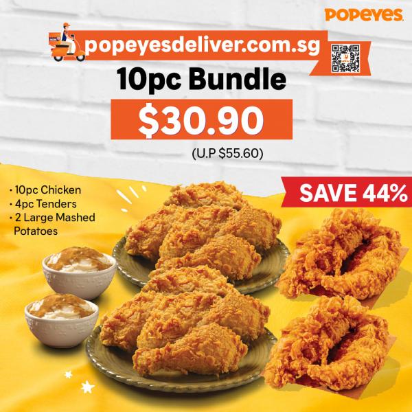 Popeyes Delivery 10pc Bundle @ $30.90 Promotion Popeyes Delivery 10pc Bundle @ $30.90 Promotion