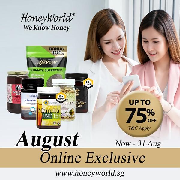 HoneyWorld August Online Exclusive Promotion Up To 75% OFF (valid until 31 Aug 2021) HoneyWorld August Online Exclusive Promotion Up To 75% OFF (valid until 31 Aug 2021)