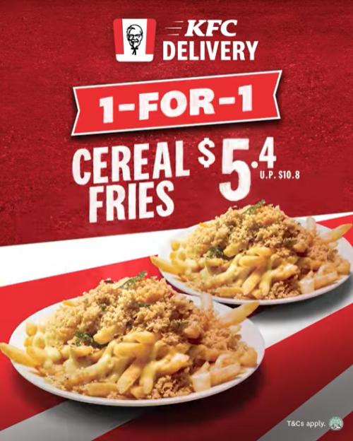 KFC Delivery Cereal Fries 1-For-1 Promotion KFC Delivery Cereal Fries 1-For-1 Promotion