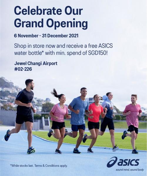 ASICS Jewel Changi Airport Grand Opening Sale (6 Nov 2021 - 31 Dec 2021) ASICS Jewel Changi Airport Grand Opening Sale (6 Nov 2021 - 31 Dec 2021)