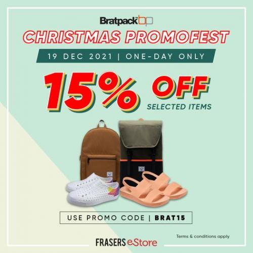Bratpack Frasers eStore Christmas Promotion 15% OFF (19 Dec 2021) Bratpack Frasers eStore Christmas Promotion 15% OFF (19 Dec 2021)