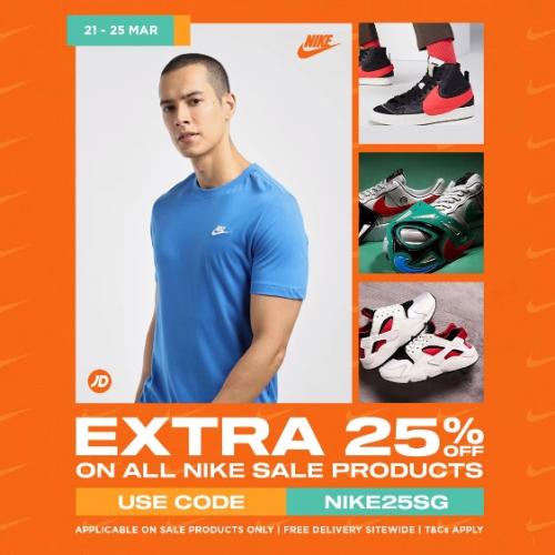 JD Sports Nike Sale Extra 25% OFF (21 Mar 2022 - 25 Mar 2022) JD Sports Nike Sale Extra 25% OFF (21 Mar 2022 - 25 Mar 2022)