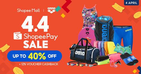 Arena Shopee 4.4 Sale Up To 40% OFF + 12% Voucher Cashback (4 Apr 2022) Arena Shopee 4.4 Sale Up To 40% OFF + 12% Voucher Cashback (4 Apr 2022)