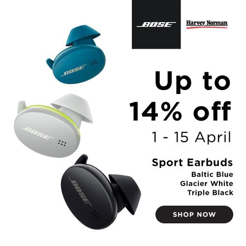 Harvey Norman Bose Sport Earbuds Promotion Up To 14 OFF (1 April 2022 15 April 2022)