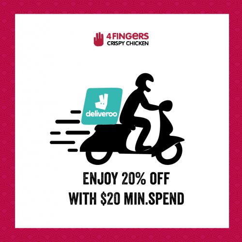 4Fingers Christmas Promotion 20% OFF on Deliveroo (20 Dec 2020 - 30 Dec 2020) 4Fingers Christmas Promotion 20% OFF on Deliveroo (20 Dec 2020 - 30 Dec 2020)