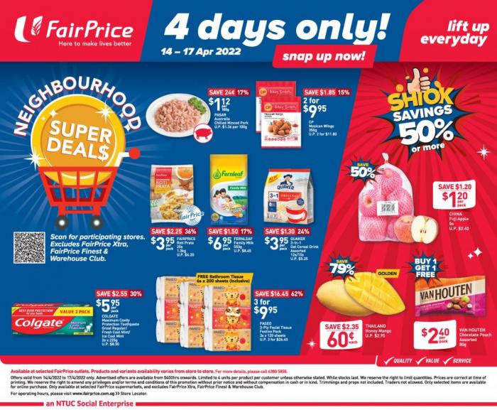 FairPrice 4 Days Only Promotion (14 Apr 2022 - 17 Apr 2022) FairPrice 4 Days Only Promotion (14 Apr 2022 - 17 Apr 2022)