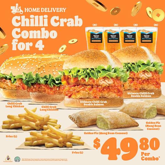 Burger King Chilli Crab Combo for 4 Promotion only $49.80 Burger King Chilli Crab Combo for 4 Promotion only $49.80
