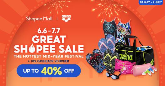 Arena Shopee 6.6 - 7.7 Sale (28 May 2022 - 9 Jul 2022) Arena Shopee 6.6 - 7.7 Sale (28 May 2022 - 9 Jul 2022)