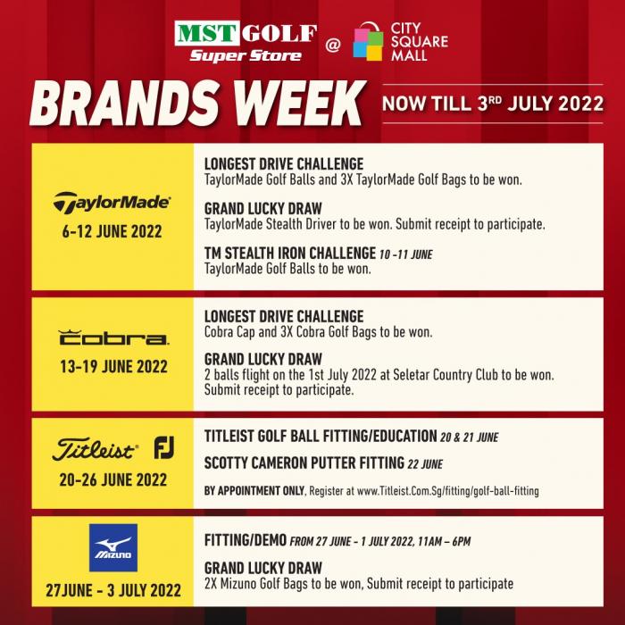 MST Golf City Square Brands Weeks Promotion (6 Jun 2022 - 3 Jul 2022) MST Golf City Square Brands Weeks Promotion (6 Jun 2022 - 3 Jul 2022)
