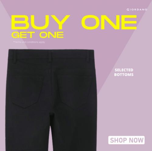 Giordano Buy 1 Get 1 FREE Promotion (valid until 18 Aug 2022) Giordano Buy 1 Get 1 FREE Promotion (valid until 18 Aug 2022)