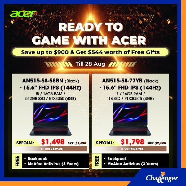 Challenger Acer Game On Promotion (valid until 28 Aug 2022) Challenger Acer Game On Promotion (valid until 28 Aug 2022)