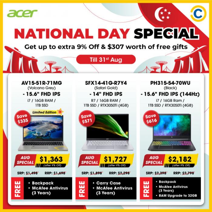 Courts Acer National Day Promotion (valid until 31 Aug 2022) Courts Acer National Day Promotion (valid until 31 Aug 2022)