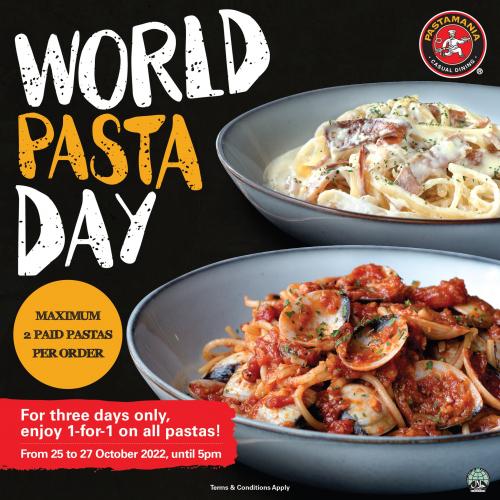 PastaMania World Pasta Day 1 For 1 Promotion (25 Oct 2022 - 27 Oct 2022) PastaMania World Pasta Day 1 For 1 Promotion (25 Oct 2022 - 27 Oct 2022)