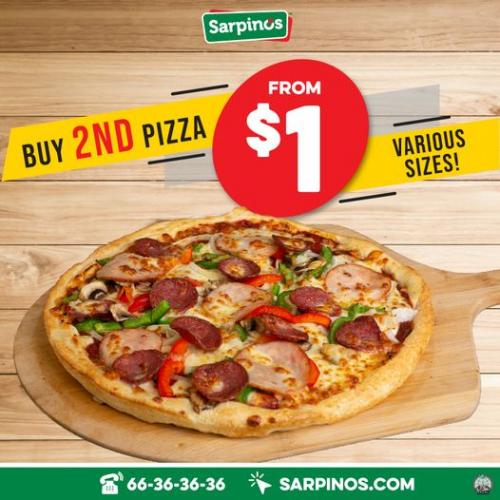 Sarpino's 2nd Pizza from $1 Promotion Sarpino's 2nd Pizza from $1 Promotion