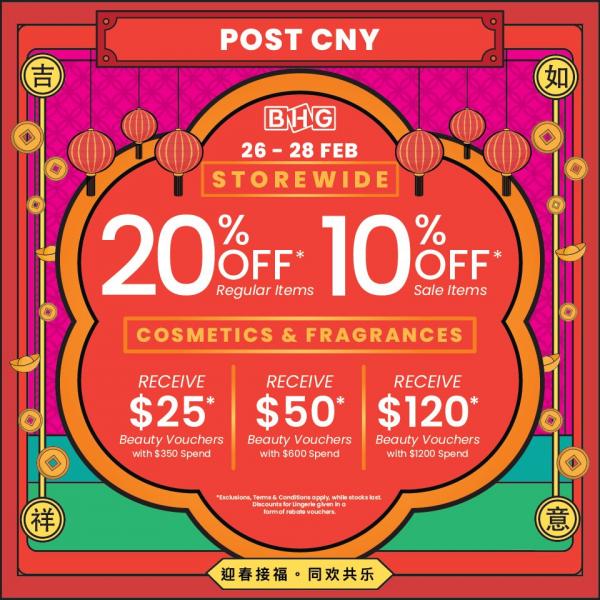 BHG Post CNY Cosmetics & Fragrances Sale Free Vouchers (26 Feb 2021 - 28 Feb 2021) BHG Post CNY Cosmetics & Fragrances Sale Free Vouchers (26 Feb 2021 - 28 Feb 2021)