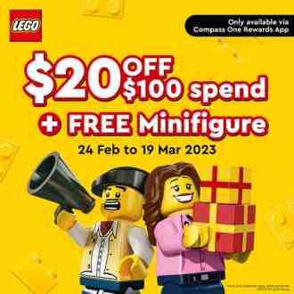 LEGO Certified Store Compass One $20 OFF + FREE Minifigure Promotion (24 Feb 2023 - 19 Mar 2023)