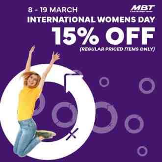 MBT International Women's Day 15% OFF Promotion (8 Mar 2023 - 19 Mar 2023)