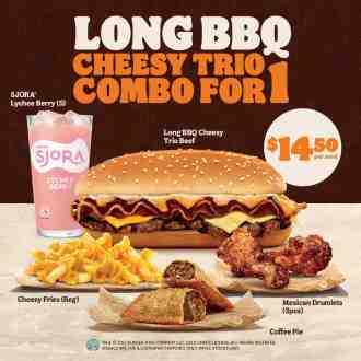 Burger King Long BBQ Cheesy Trio Combo Promotion