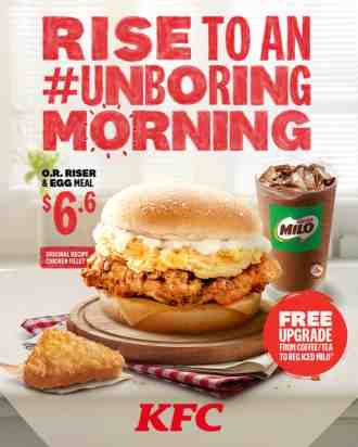 KFC Breakfast O.R. Riser & Egg Meal for $6.60 Promotion Promotion (valid until 16 May 2023)