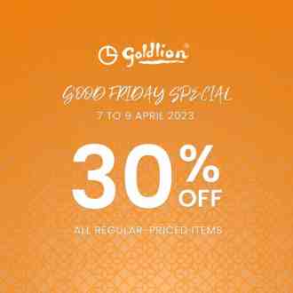 Goldlion Good Friday Promotion 30% OFF All Regular-Priced Items (7 Apr 2023 - 9 Apr 2023)