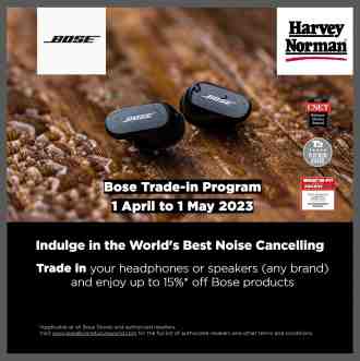 Harvey Norman Bose Trade-In Program Promotion (1 Apr 2023 - 1 May 2023)