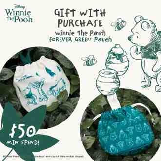INNISFREE FREE Winnie The Pooh Forever Green Pouch / Eco Bag Promotion (1 Apr 2023 - 30 Apr 2023)