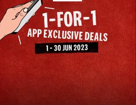 KFC 1-for-1 App Exclusive Deals Promotion (1 Jun 2023 - 30 Jun 2023)