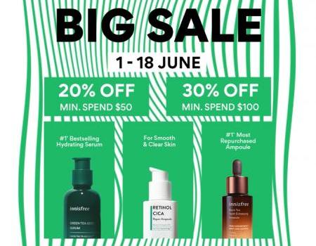 INNISFREE Online INNIDAY Big Sale (1 Jun 2023 - 18 Jun 2023)
