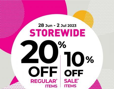 BHG Storewide 20% OFF All Regular Items and 10% OFF Sale Items (28 Jun 2023 - 2 Jul 2023)