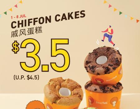 BreadTalk Chiffon Cakes at $3.5 Anniversary Promotion (1 Jul 2023 - 8 Jul 2023)