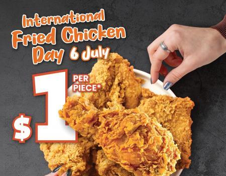Texas Chicken International Fried Chicken Day $1 Per Piece Promotion (6 July 2023)