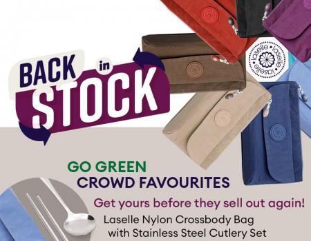 OG Laselle Nylon Crossbody Bag with Stainless Steel Cutlery Set Promotion