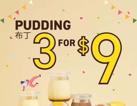 BreadTalk Pudding 3 for $9 Promotion