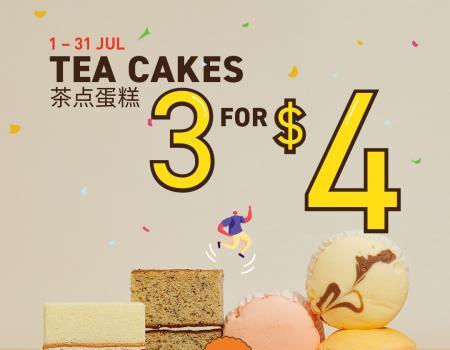 BreadTalk Tea Cakes 3 For $4 Promotion (1 Jul 2023 - 31 Jul 2023)