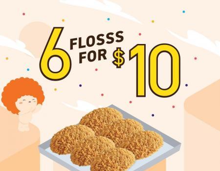 BreadTalk 6 Flosss Buns For $10 Promotion (valid until 31 Jul 2023)