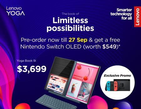 Gain City Lenovo Yoga Book 9 FREE Nintendo Switch OLED Promotion (valid until 27 Sep 2023)