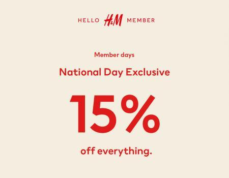 H&M Members National Day Promotion 15% OFF Everything