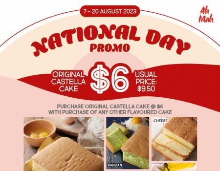 Ah Mah Original Castella Cake at $6 National Day Promotion (7 Aug 2023 - 20 Aug 2023)