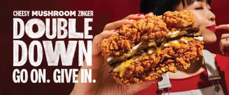 KFC Cheesy Mushroom Zinger Double Down